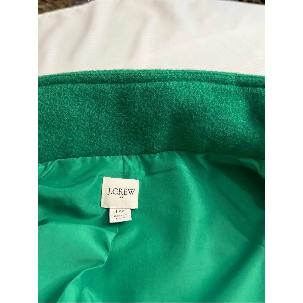 J Crew Factory City Coat with Button Neck Alpine Meadow Green Size 10 - Picture 5 of 12
